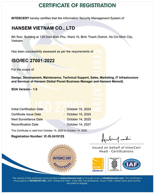 Vietnam branch certification